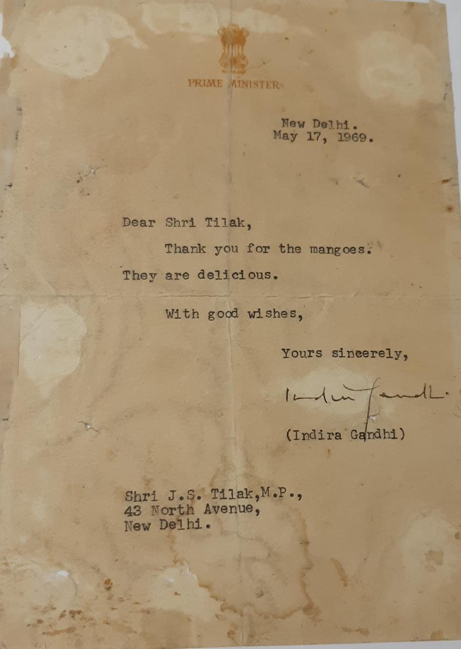 Indira Gandhi Letter